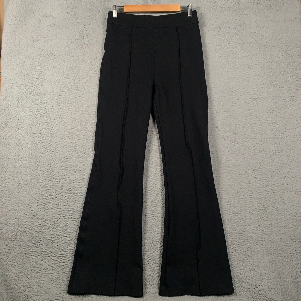 Spanx Perfect Hi-Rise Flare Pant Women's Medium M Tall Black Pull On Workwear